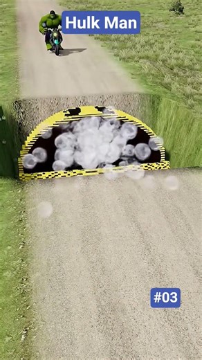 jump over giant pit with pac-man Hulk Man | BeamNG.drive #03 #beamngdrive #dailydrive #innerdrive