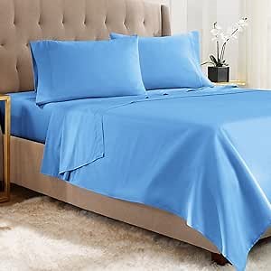Empyrean Twin XL Sheets Set - 3 PC Super Soft Twin XL Bed Sheets - Double Brushed Microfiber XL Twin Sheets - Hotel Luxury Calm Blue Bed Sheets Twin XL Size, with 4 Corner Elastic Straps