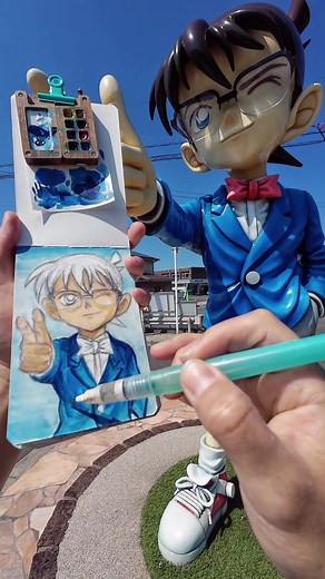 Painting CONAN in Japan | Amazing Artwork Sketch and Watercolor Illustration