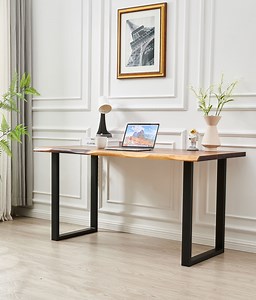 Live Edge Walnut Desk: Modern Industrial Office Desk With U-shaped Legs - Etsy