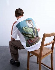 Topman relaxed fit t-shirt with front and back collage floral prints in white | ASOS