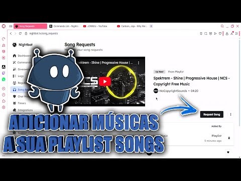 COMO ADICIONAR MÚSICAS A SUA PLAYLIST NO NIGHTBOT EM SUA LIVE