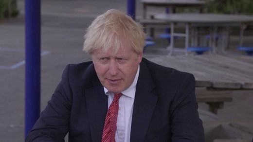 Boris Johnson joins in with classroom lessons during school visit