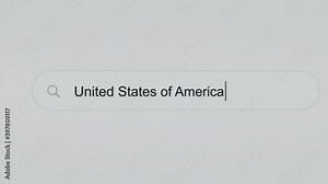 United States of America - Internet browser search bar question typing text with camera movement.
