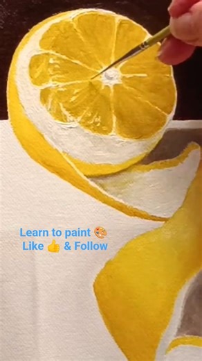 Oil painting for beginners, how to paint a lemon/ #shorts #art #oilpainting #lemon