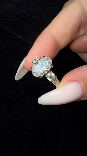 2CT Double Row Round & Oval Lab-Grown Diamond Engagement Ring | By Karaters