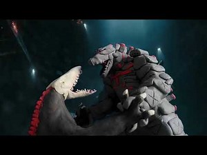 Mechagodzilla vs Skullcrawler stop motion