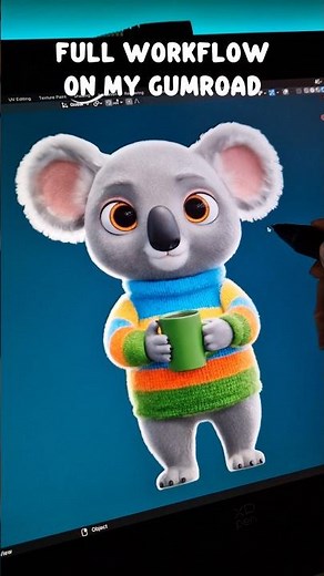 3D Cartoon Koala in Blender🐨 #3dmodeling #3dsculpting #3dcharacter #blender3d