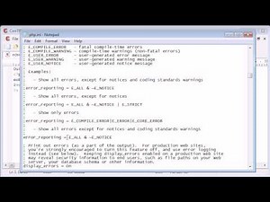 Beginner PHP Tutorial - 15 - More on Error Reporting