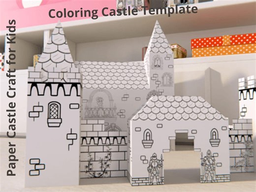 Printable Paper Castle Craft: Color, Cut & Assemble (instant Download PDF) - Etsy