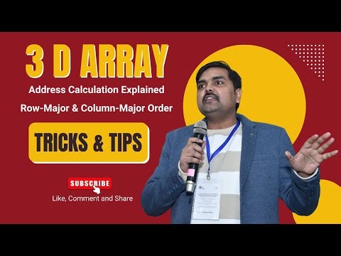 Class 9 - UP LT - 3D Array Address Calculation Explained | Row-Major & Column-Major Order | DS