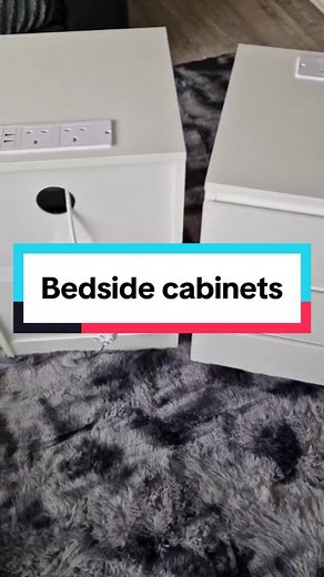 These bedside cabinets will go great in my bedroom when I’ve decorated it this week. Usually there’s all plugs are wires behind the drawers and this has it all neatly built in the drawers, two plugs and two usb charging points and three good size drawers. Love they they are white drawers with no handles so look sleek and will just go with my other bedroom furniture. #bedsidetable #bedsidetables #bedroomfurniture #tiktokreview #bedroommakeover #bedroomstorage