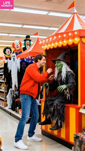 When the Witch Wasn’t Just a Decoration In a Halloween store, a man laughed as he tugged the nose of a motionless witch figure. But when her eyes flickered and she suddenly moved, his grin vanished — and so did he, sprinting down the aisle. Behind him, the witch came to life, chasing her newest target of curiosity. #HalloweenMoments #SpookyFun #fblifestyle #AI Generated using Kling AI . . . (For entertainment purposes only. Consult professionals if guidance on activities is presented. No brand a