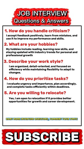 Job Interview Questions & Answers asked by Interviewer