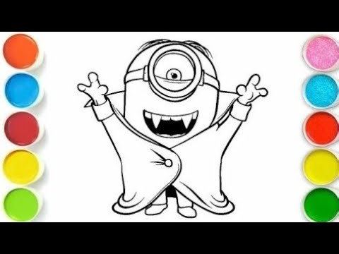 Evil minion easy steps drowing coloring for kids