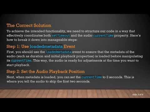 Combining setTimeout with currentTime for Audio Playback in JavaScript