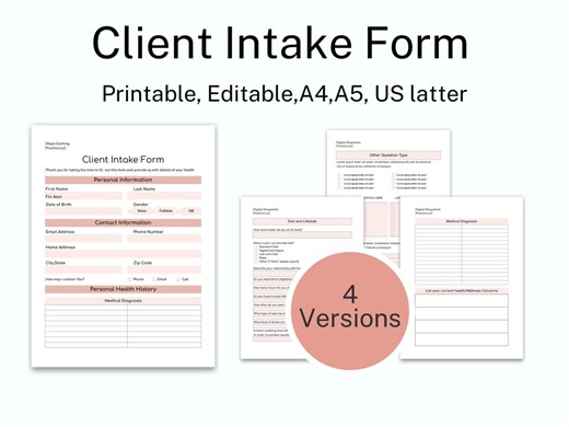 New CLIENT Intake Sheet Form Google Sheet Template, Client Questionnaire Printable, Facial Consultation Form, Skincare Consent Form EDITABLE - Etsy