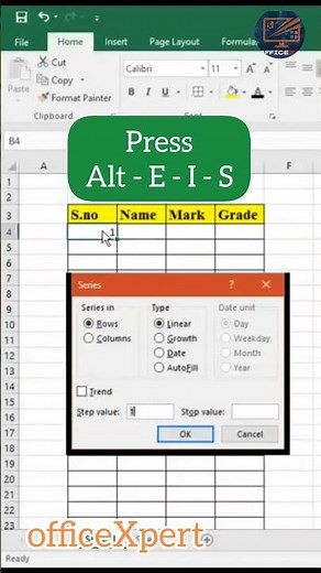 Excel Easy Formula & Fill Series Trick | Generate Serial Numbers Automatically in Excel