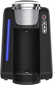 JAVAPod Coffee Maker and Single Serve Brewer Coffee Machine, Includes Pod Capsule with Integrated Mesh Strainer, Refillable or in-Line Water for Home Kitchen or Commercial Use (Black)