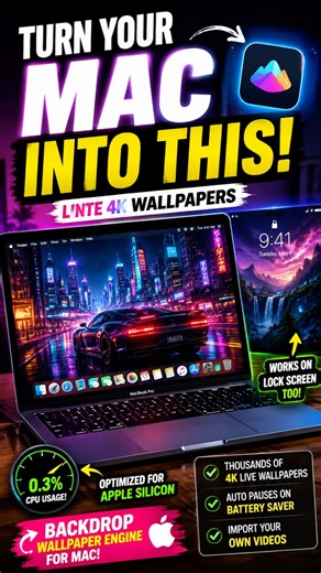 Turn Your MacBook Into THIS! 🤯🔥 4K Live Wallpapers + Lock Screen | Backdrop