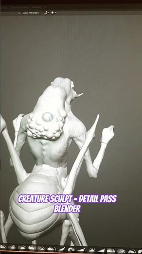 Part 2 - Creature Sculpt Detail | Blender#digitalsculpting #digitalart