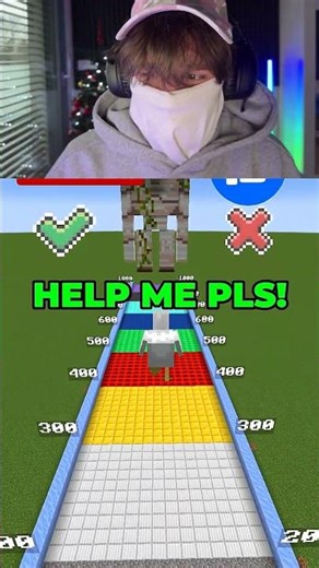 Kdo doskočí nejdál v Minecraft testu? #minecraft #shorts