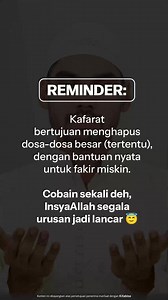 “Rasanya hidup belakangan sulit sekali, dari mulai rezeki sampai hubungan keluarga. Lalu ada teman bilang mungkin karena sumpahmu yang gak ditepati, coba bayar kafarat.. Setelah saya lakukan.. Alhamdulillah semua jadi lebih baik 😇” ____ Kafarat adalah denda yang wajib ditunaikan yang bertujuan menutup dosa yang sudah dilakukan. Kafarat juga bisa diartikan bertaubat dengan tindakan nyata. Sebab, dengan menunaikan kafarat banyak orang yang akan terbantu. Membayar kafarat sumpah bisa dengan tiga c