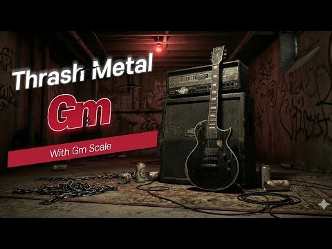 Aggressive Thrash Metal Guitar Backing Track in G Minor (Gm) | Jam Track