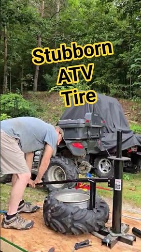 Breaking down a stubborn ATV tire with the Harbor Freight portable tire changer. #harborfreight
