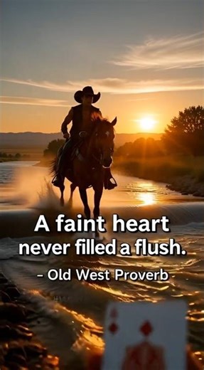 A faint heart never filled a flush – Wild West Proverb #cowboy #wilswest