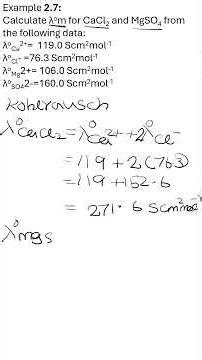 Calculation of limiting molar conductivity for strong electrolyte using Kohlrausch law