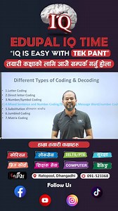 17K views · 426 reactions | Number Coding | IQ tricks for Loksewa | IQ tricks by Tek Pant | Edupalnepal #IQ #IQtricks #Loksewa #loksewapreparation | Edupalnepal | Facebook
