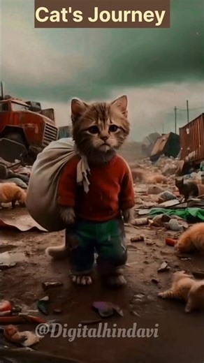 Cat's journey 😭💝 # shorts