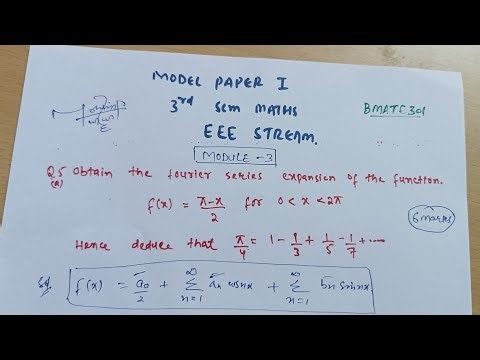 BMATE301 MATHEMATICS FOR 3RD SEM VTU|Fourier Series Model Paper 1