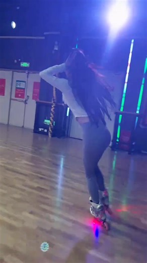 Cute Roller Skating Girl Takes Center Stage