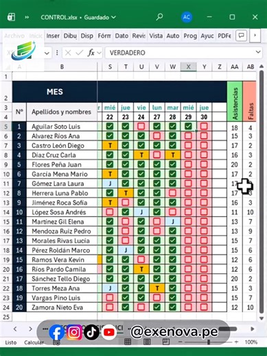 Control de Asistencias en Excel 365: Paso a Paso