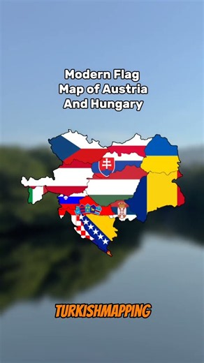 Modern Flag Map of Austria And Hungary #mapping #austria #hungary #mapseries #mapchart #flatmap