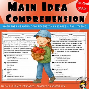 Main Idea Reading Comprehension Passages – Fall Theme | 1st-2nd Grades