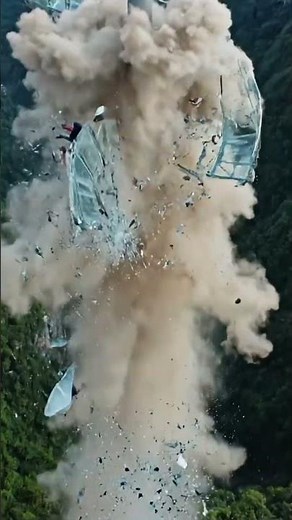 Horrific Glass Bridge Collapse in China! 😱🚨 #shorts #disaster