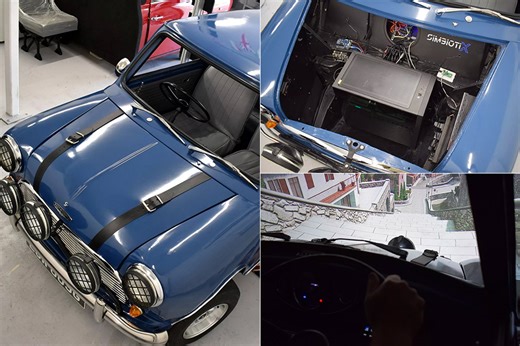Engineer Turns Real The Italian Job-Themed Mini Cooper S Into Racing Simulator Rig
