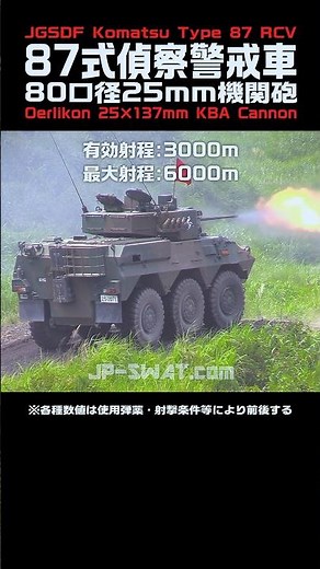 【陸上自衛隊】87式偵察警戒車（87RCV）25mm機関砲による不意急襲射撃｜Japan's Army Type 87 Reconnaissance Combat Vehicle Live Fire