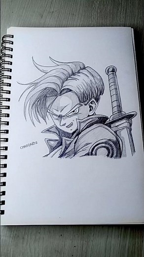 how to draw trunks using 12B, 8B and 3B pencil #animeeart #dragonballdrawing #drawingtutorials