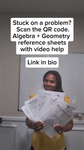Algebra + Geometry Reference Sheets with QR Code Video Help
