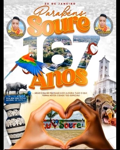 PARABÉNS CIDADE DE SOURE 167 ANOS - 20/01/2026 SOURE-MARAJÓ-PARÁ