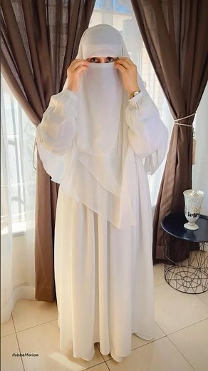 Saudi Niqab with Three layer Khimar Tutorial By HubbeMariam #jilbab #abaya #simple