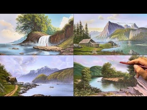 How to Draw Landscape Painting Compilation | Peaceful Lakes, Waterfalls & Countryside | Acrylic Art