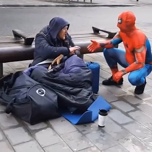 A superhero dressed as Spider-Man has been spotted helping the homeless in Liverpool 👏🕷 | Liverpool Echo News