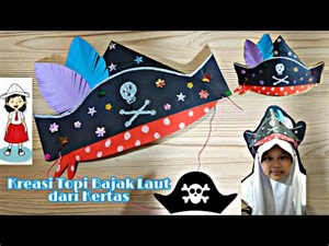 Cara Membuat Kreasi Topi dari Kertas Tugas kelas 3 SD Tema 4 | Topi Bajak Laut Tugas Malika