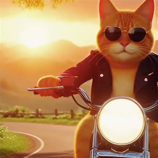 Cat Driving Motorcycle | Cat Riding Animation viral Short