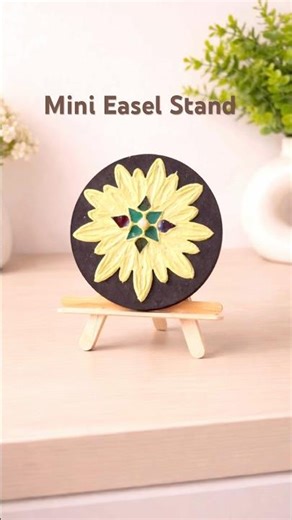 Mini Easel Stand from Ice Cream Sticks🌸 #diy #easel #handmade #decor #short #creative #viral